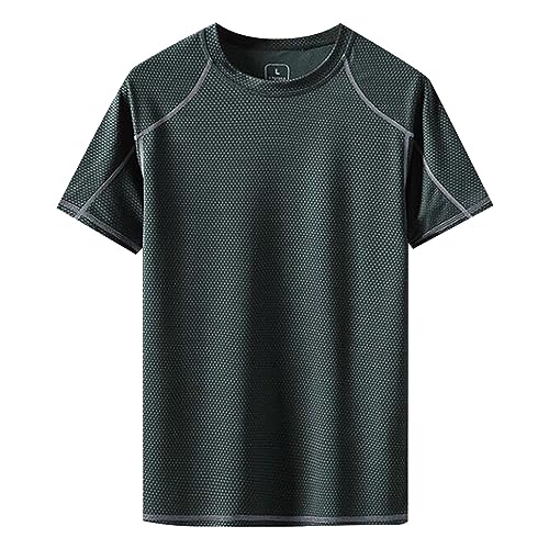 Laufshirt Herren Atmungsaktive Kurzarm Wandershirt Schnelltrocknend Wasserdicht Funktionsshirt Laufshirt Fitness Fußball Trikot Sport Tshirts Slim Fit T-Shirts Anti Schweiß Shirt Trainingsshirt von Generisch