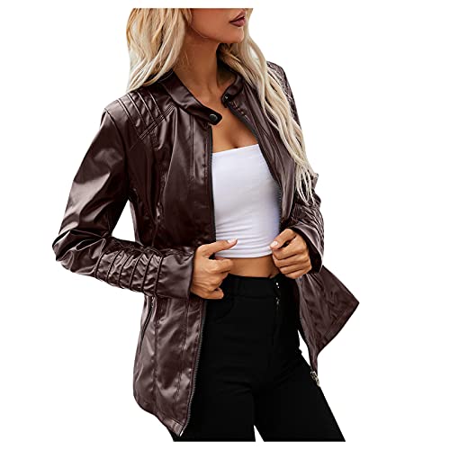 Lederimitat Jacke Damen Günstig Schwarz Echtleder Herbst Bikerjacke Lederjacke Winter mit Gürtel Lang Oversize Damen-Jacken Leather Jacket Vintage Elegant Kunstlederjacke College Jacke Lederimitat Jacke Damen Günstig Schwarz Echtleder Herbst Bikerjacke Lederjacke Winter mit Gürtel Lang Oversize Damen-Jacken Leather Jacket Vintage Elegant Kunstlederjacke College Jacke von Generisch