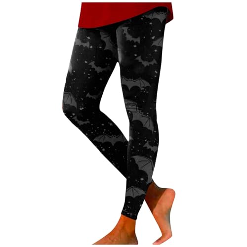 Leggings Damen Control Yoga Hosen Running Workout Fitness Sportleggins Gym Sport Leggings Tummy Yogahose High Waist Totenkopf Gedruckt Stretch Trainingshose Laufhose Für Party Sporthose von Generisch