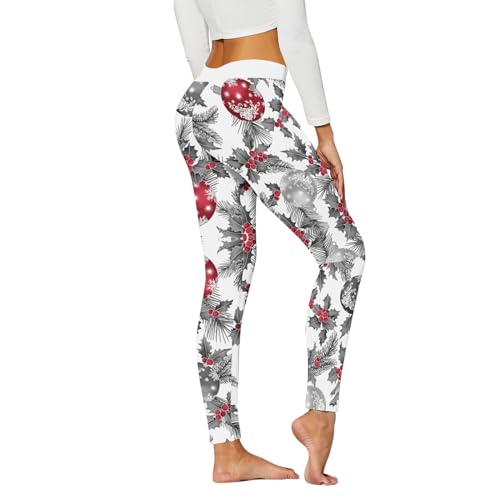 Leggings Weihnachten Damen Blickdichte Stretch Pants Bauchweg Angenehm Strumpfhose Bunt Nahtlose Fitnesshose Muster 80er Laufhose Yoga Täglich Jogginghose Sporthose Lustig Yogahosen von Generisch