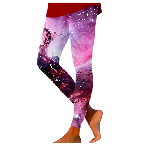 Leggins Bunt, Yoga Leggings Damen High Waist Lang Yogahose mit Aufdruck Bunt Strumpfhose Tummy Control Jogginghose Stretch Elastische Kompressionshose Party Karnevalskostüme von Generisch