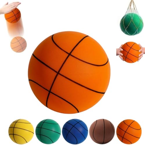 Leiser Basketball Für Drinnen, Größe 3/5/7 Silent Basketball Indoor, Schaumstoff Basketball, Hochdichtem Unbeschichteter Lautloser Basketball, Bouncing Mute Ball Mit Netztasche, Leicht Zu Greifen von Generisch