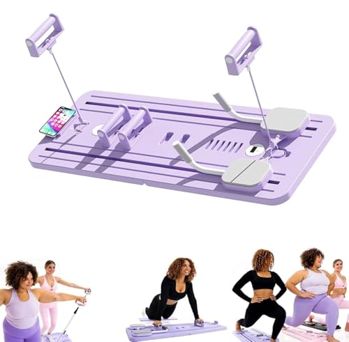 Lhanel Faltbares Pilates-Reformer-Board-Set – Mehrzweck-Schiebeausrüstung für Heimtraining mit Timer für verbessertes Training (lila) von Generisch