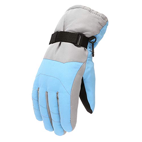 Lila Handschuhe Damen Handschuhe Schwarz Armstulpe Und wasserdichte Winter-Ski-Heißhandschuh Winddichte Kinderhandschuh Lila Handschuhe Damen Handschuhe Schwarz Armstulpe (Light Blue, One Size) von Generisch