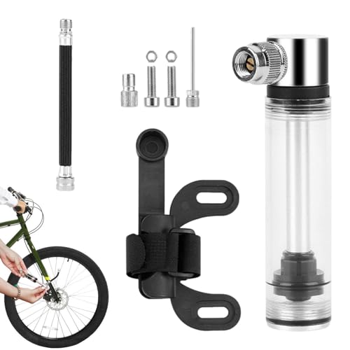 Luftballpumpen-Inflator, Fahrradreifenpumpe, Tragbare Fahrradpumpe, Wasserdichtes, am Rahmen montiertes Reifenpumpen-Reifenreparaturset für Rennrad-Mountain-BMX-Radfahren von Generisch