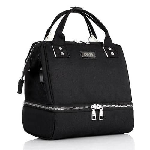 Lunchtasche Isoliert Damen Mini Kühltaschen Klein für Rucksack Mini Kühlbox für Unterwegs Lsoliertasche Tragbare Milchpumpen Tasche für Momcozy und Elvie Hands-Free für Berufstätige Mütter (Black) von Generisch