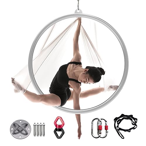 Lyra Hoop Ring aus Edelstahl für Aerial Yoga & Dance Fitness – Einzelpunkt-Set, 32 mm Rohrdurchmesser – perfekt für Heim-Fitnessstudio und Zirkusauftritte von Generisch