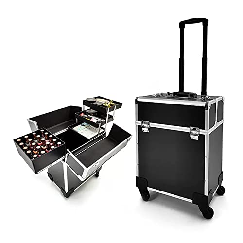 Make-up-Künstler mit Rollzug, Aluminium, Kosmetiktasche, Trolley, Organizer, Reise-Make-up, Zug von Generisch