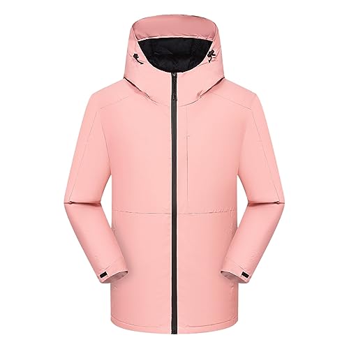 Mantel Schwarz Damen, Winterjacke Damen Wasserdicht mit Kapuze Wanderjacke Skijacke Schwarz Übergangsjacke Lang Outdoorjacke Winter Coat Warm Damen von Generisch