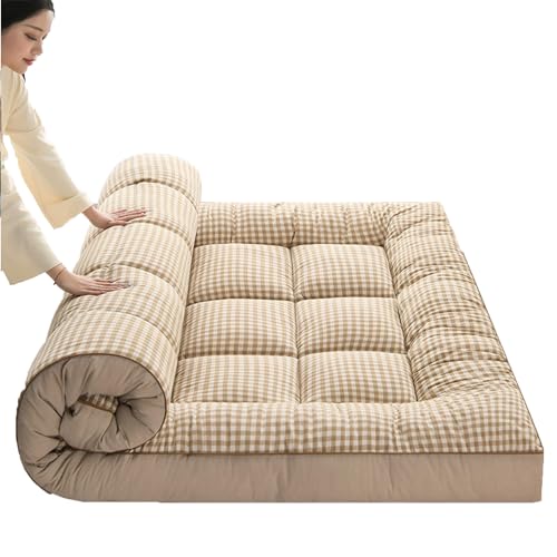 Matratzenmatratze, Einzelbodenmatratze, weich, atmungsaktiv, japanische Futon-Tatami-Matte, tragbare Klappmatratze, Bettunterlage für Zuhause, Camping, Sofa, Khaki, 2180 x 200 cm von Generisch