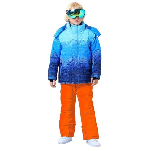 Matschhose Gefüttert 104, Schneeanzug Kinder Jungen Thermo Verdickt Skihose - Matschhose Gefüttert Lose Winteroverall Komfortabel Winteranzug Wasserdicht Atmungsaktiv Warm Schneeoverall von Generisch