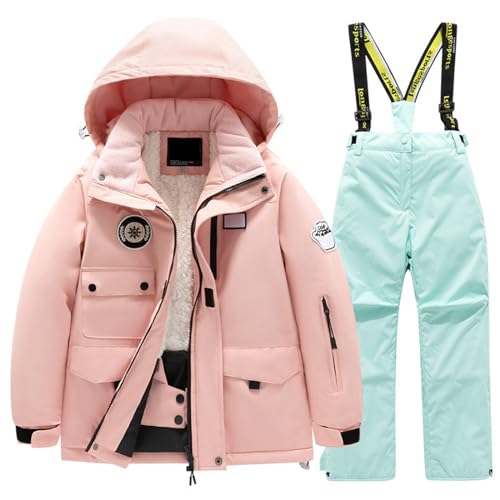 Matschhose Gefüttert 104, Schneeanzug Kinder Wasserdicht Warmer Skihose - Winteroverall Atmungsaktiv Winteranzug Winddicht Bekleidungsset Mode Gefüttert Skioverall Schneeoverall Warm Skianzug Für von Generisch