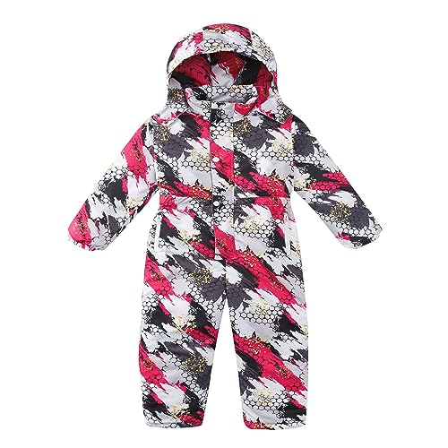 Matschhose Jungen Gefüttert, Schneeanzug Kinder Mädchen Winddicht Unisex Skianzug - Winteranzug Winterjacke Outdoor Winteroverall Verdickt Gefüttert Skioverall Wasserdicht Schneeoverall Warm Für von Generisch