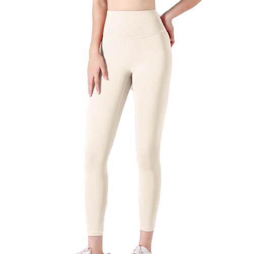 Mavabelle Leggings, Mavabelle Bauchkontrolle, hohe Taille, Bauchkontrolle, Yogahose für Damen, Beige, Größe M von Generisch