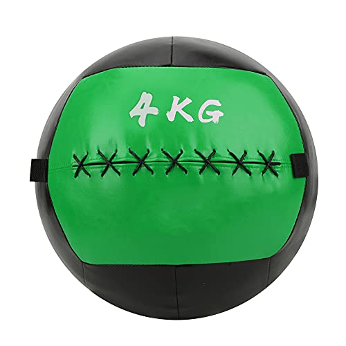 Medizinball aus weichem Leder, für Übungen, 35,6 cm, Grün/Schwarz von Generisch