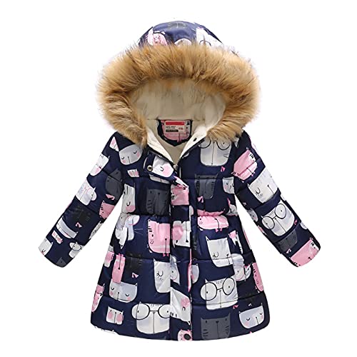 Meine Bestellungen Anzeigen, Winterjacke Mädchen Bunt Blumen Bedrucktes Wintermantel Softshellanzug Daunenjacke Skijacke Schneeanzug Puffer Jacke Thermal Mantel Thermojacke Kapuzenjacke von Generisch