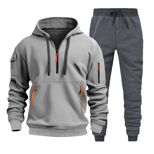 Meine bestellungen anzeigen, Jogginganzug Herren Trainingsjacke Sport Anzug - Langarm Zweiteiler Jogginghose Set Freizeitanzug Mit Taschen Hoodie Jogger Jogging Sweatshirt Für Freizeit von Generisch