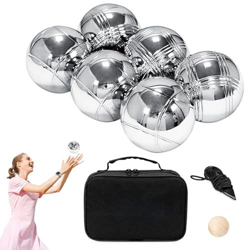 Metall-Boccia-Bälle-Set, Outdoor-Petanque-Boule-Ball, Metallmaterial, Petanque-Bälle für Strandurlaub, Picknick im Freien und Familiengarten von Generisch