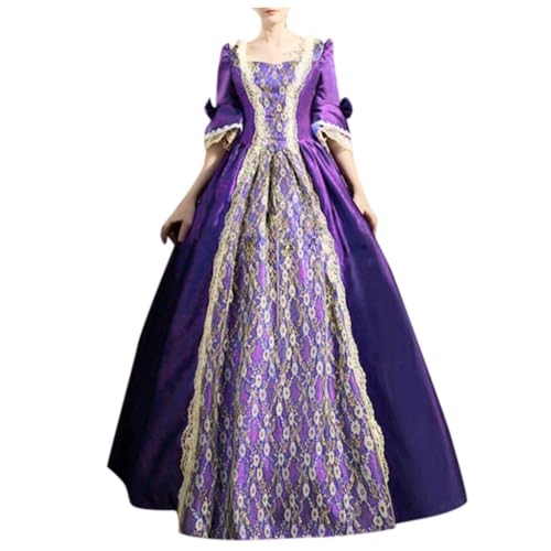 Mittelalter Kleid Damen Renaissance Kostüm - Fairy Dress Große Größen Mittelalterkleider Oversized Kleider Lang Gotisch Maxikleid Karneval Halloween Party Prinzessin Kostü von Generisch