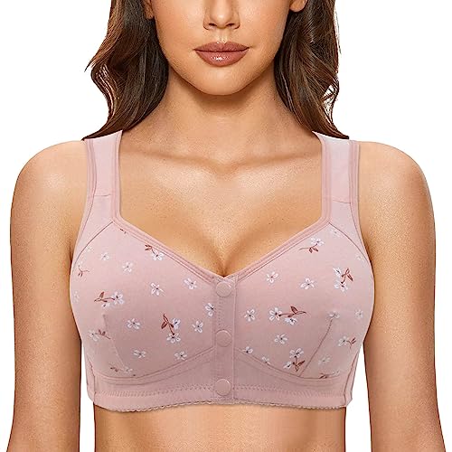 Mode Bralette BH 2024 BH Damen Hängebrust BH Sport BH Hautfarben Skiny BH Ohne Bügel Damen BH Gepolstert Mit Bügel Seamless Bra Rosa 01，XS von Generisch