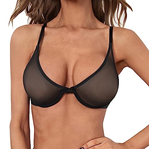 Mode Damen-BHS Damen BH Ohne Bügel BH Nahtlos BH Damen BH Bequem Guter Halt Damen Push Up BH Ohne Buegel Sport BH Hautfarben Schwarz 02，S von Generisch