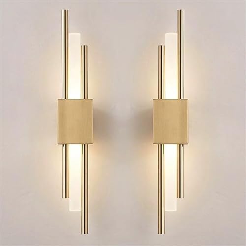 Moderne Wandleuchte, Wandleuchte, 50 cm, Warmweiß, Wandhalterung, Lampe für Nachttisch, Flur, Treppenhaus, Innendekoration (Gold, 1 Paar verpackt) von Generisch