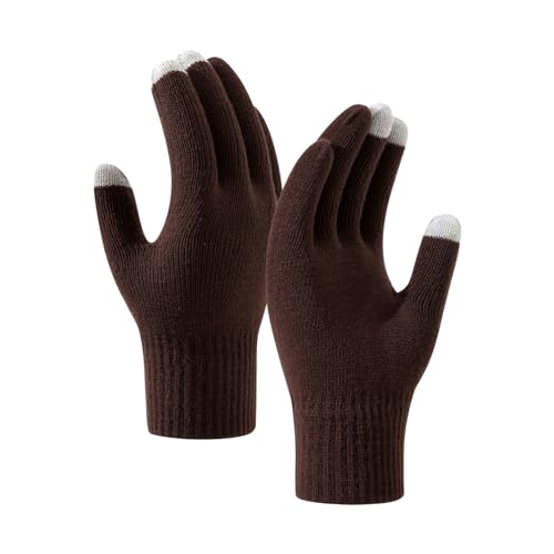 Modische Handschuhe für Damen und Herren, zum Radfahren und Skifahren, Fitness, warm, Sport, gestrickt, Wolle, Fäustlinge, Kleinkind (Kaffee, Einheitsgröße) von Generisch