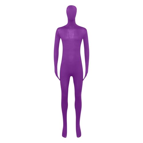 Ganzkörperanzug Herren Damen, Ganzkörperanzug Damen Herren, Zentai Ganzkörperanzug, Ganzkörperanzug Kostüm, Karneval Kostüm, Halloween Kostüm, Bodysuit, Perfekt für Partys, Halloween Lila C von Generisch