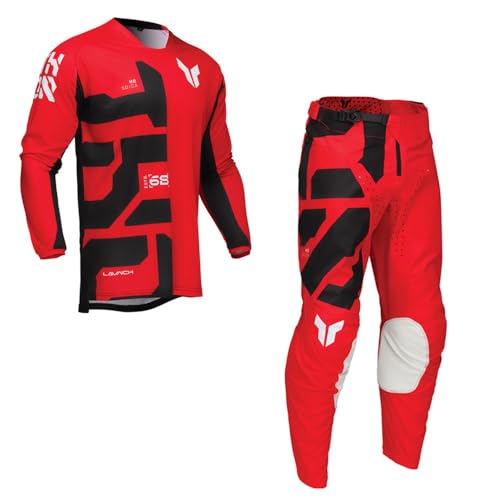 Motocross Jersey Trouser Suit Adults Launchmode Forge Motorbike MX Quad Off Road Enduro Dirt Bike ATV Cross Race Top and Pants Kit (TOP (3XL),40 inches) von Generisch