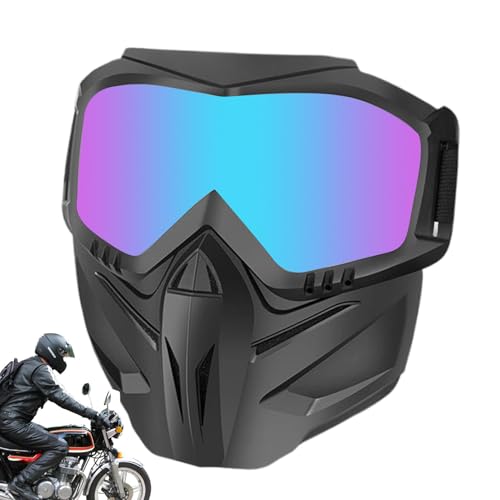 Motorrad-Reitbrille mit Gesichtsschutz,Schutzbrille mit Gesichtsschutz | Fahrradbrille,Motorradbrille mit Gesichtsabdeckung, Dirt Bikes, ATV, Brillen, Anti-UV, verstellbare Schutzbrille für Motorradfa von Generisch