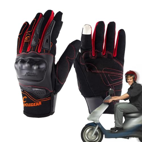 Motorrad-Rennhandschuhe, Touchscreen Racing Fahrradhandschuhe mit Knöchelschutz, Atmungsaktive Motocross Handschuhe mit Anti-Drop Schutz für Mountainbikes, Dirt Bikes von Generisch