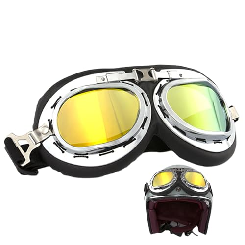 Motorradbrille, Offroad-Brille | Motorradreitbrille Vintage - Outdoor Brille mit verstellbaren Riemen, staubdichte Motorradbrille über Motorradbrille von Generisch