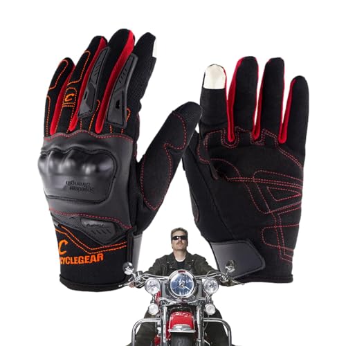 Motorradhandschuhe für Herren – Rennradhandschuhe Knöchelschutzhandschuhe | Motocross-Handschuhe, TPU-Handrücken, Anti-Drop-Schutz für Outdoor-Sportarten von Generisch