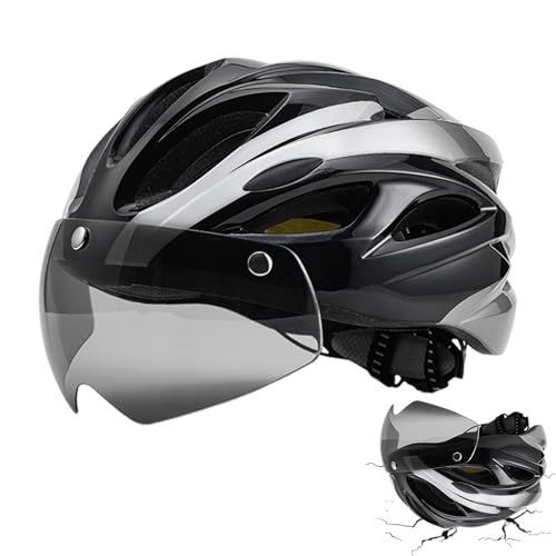 Mountainbike-Helme,Fahrrad-Reithelme - Fahrradhelme mit Rücklicht-Magnetbrille,Fahrradhelme, atmungsaktive und verstellbare Helme für Rennrad, Mountainbike von Generisch