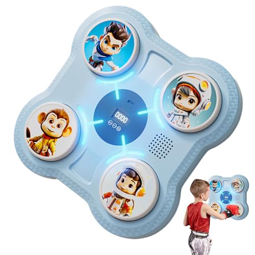 Music Boxing Machine, Smart Punching Target Toys with Gloves, Wall-Mounted Boxing Workout Equipment for Kids and Teens, Interactive Boxing Toy for Stress Relief and Exercise, Fitness Training Gear von Generisch