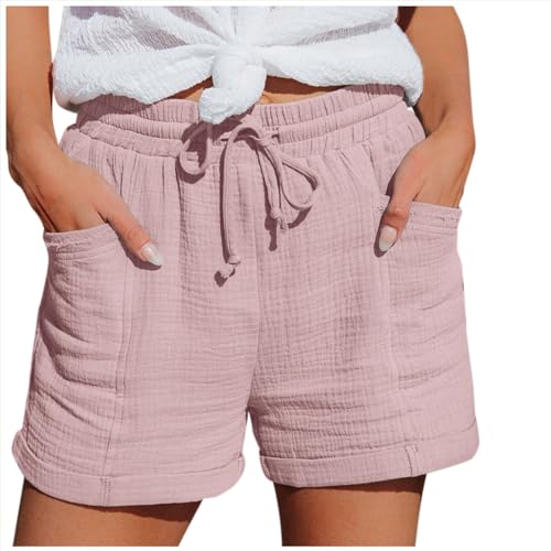 Musselin Shorts Damen, Shorts Damen Sommer Leinen Musselin Kurze Hose Beach Shorts Mit Taschen Mode Lässige Stoffhose Freizeit Shorts Elastische Taille Stretch Gerades Bein Sport Shorts Mit Kordelzug Musselin Shorts Damen, Shorts Damen Sommer Leinen Musselin Kurze Hose Beach Shorts Mit Taschen Mode Lässige Stoffhose Freizeit Shorts Elastische Taille Stretch Gerades Bein Sport Shorts Mit Kordelzug von Generisch