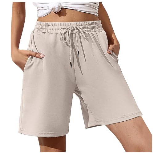 Musselin Shorts Damen Elegant Kurze Stoffhose Schlupfhose Lockere Luftige Casual Sommerhose Musselin Hose Sommer Musselin Leicht Freizeithose Leinenhose von Generisch