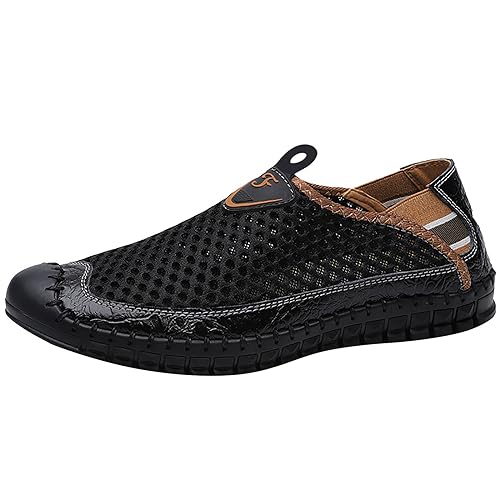 Neue Herrenschuhe Mesh Schuhe Freizeit Sportschuhe sind atmungsaktiv in Sommerschuhen Sneaker Aufbewahrungsboxen für Männer, Schwarz , 7 UK X-Narrow von Generisch