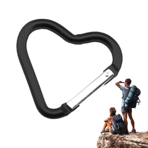 Niedlicher Karabiner, niedlicher herzförmiger Schlüsselanhänger-Clip, Karabiner-Clip, multifunktionaler Karabinerhaken für Spaziergänge, Camping, Wandern, Outdoor-Reisen von Generisch