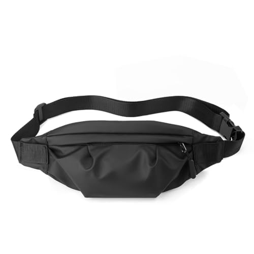 Nylon-Hüfttasche, Bauchtasche, Reise-Sporttasche für Erwachsene, Crossbody, verstellbare Brusttasche, große Kapazität, Schwarz von Generisch