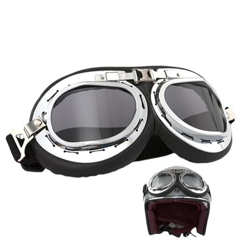 Offroad-Brillen, Reitbrillen,Motorrad-Reitbrille Pilotenbrille - Outdoor-Brille mit verstellbaren Trägern, staubdichte Motorradbrille über Brille für Motorrad von Generisch