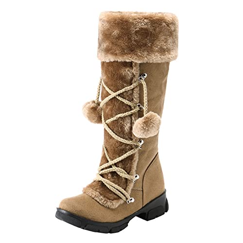 On Schuhe Damen Sale Winterschuhe Mädchen Outdoor Schuhe Damen Trekkingschuhe Gefütterte Stiefel Sneaker Winter Boots Gefüttert Schneestiefel 38 Braun,41 von Generisch