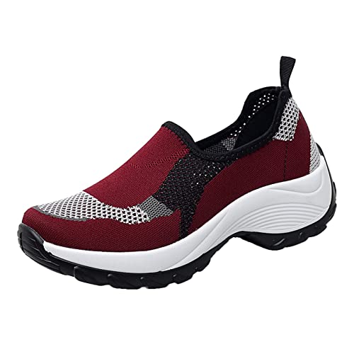 Orthopädische Schuhe Damen & Mode Sportschuhe Outdoor Athletisch Sneaker Für Gym Walking Jogging Laufen Sommer Fitness Running Air Atmungsaktiv Turnschuhe Basketball Frühling Schnürer Leichte Stoßfest von Generisch