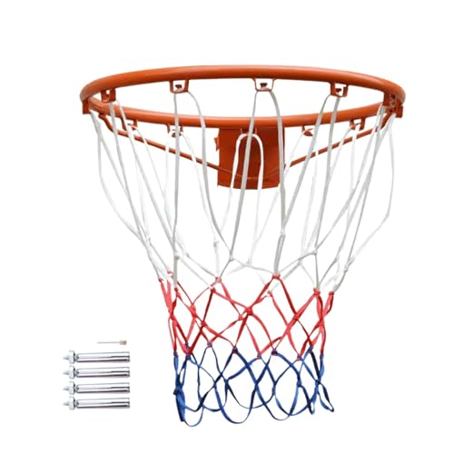 Outdoor-Basketballkorb, Metall-Basketballkorb - Mehrzweck-Basketballfelge aus Stahl | Verdickter Stabiler Basketballkorb, verschleißfestes Basketballzubehör für Erwachsene von Generisch