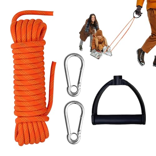 Outdoor-Kletterseil, statisches Kletterseil,Hochfestes Outdoor-Seil-Sicherheitsseil mit Edelstahl-Karabinern - Kletterausrüstung, Baumkletterausrüstung zum Klettern, Schnee, Schlitten, Feuerrettung von Generisch