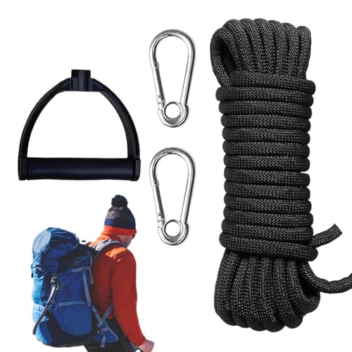 Outdoor-Kletterseil, statisches Kletterseil - Verstellbares Sicherheitsseil Outdoor-Seil mit Edelstahl-Karabinern,Kletterausrüstung, Baumkletterausrüstung zum Klettern, Schnee, Schlitten, Feuerrettung von Generisch