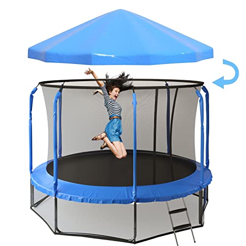 Outdoor Trampolin Baldachin Zelt Sonnenschutz Abdeckung für 1,8 m 4,9 m Trampoline Hinterhof Fitness Trampolin Top Cover mit Rahmen Sonnenschutz Zubehör für UV-Schutz und Privatsphäre von Generisch