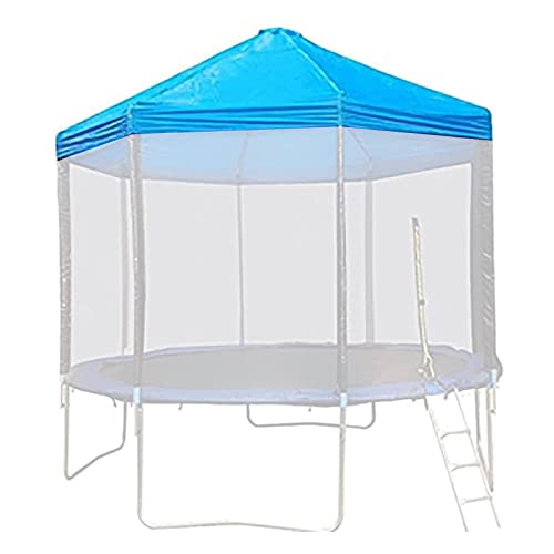 Outdoor-Trampolin-Überdachung, Sonnenschutz, obere Halterung, Oxford-Stoff, regenfest, Trampolin-Zubehör für 4,8 m Trampoline, blauer Schnee- und Sonnenschein von Generisch