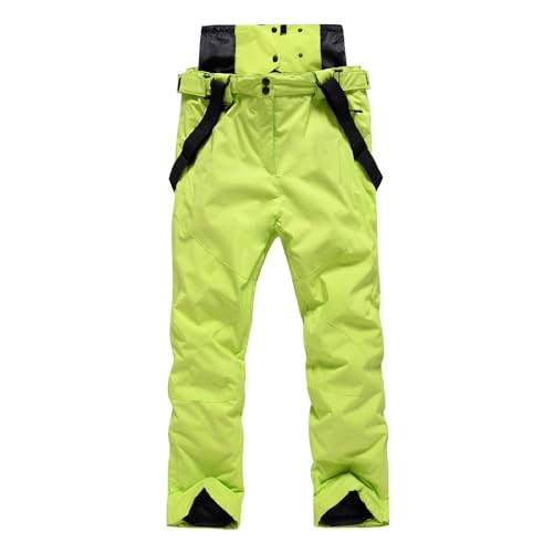 Outdoorhose Herren Damen, Skihose Herren Damen mit Gummizug wasserdichte Wanderhose mit Latz Gefüttert Thermohose Arbeitshosen Baggy Softshellhose Winterhose Jagdbekleidung Outdoor Hose von Generisch