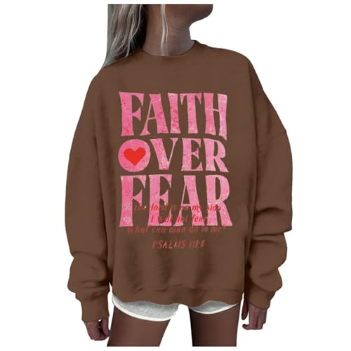 Oversize Pullover Damen, Damenmode Sale, Sweatshirt Pullover Damen Oberteile Damen Pullover Bekleidung Mode Oversize Elegant Coole Winter Longsleeve Teenager Oberteil Sweater Mädchen von Generisch